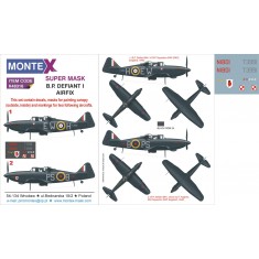 1/48 Defiant Mk.I Paint Mask No.2 for Airfix kit (Canopy Masks + Insignia Masks + Decals)