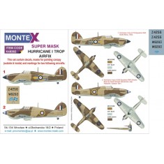 1/48 Hurricane I Trop Paint Mask for Airfix (Insignia & Canopy Masks + Decals)