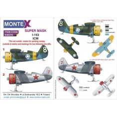 1/48 Polikarpov I-153 Paint Masks for ICM kits (2x canopy & 1x insignia masks)