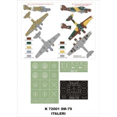 1/72 SM-79 Paint Mask for Italeri (Canopy Masks + Insignia Masks)