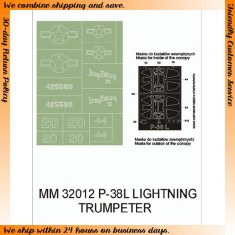 1/32 Lockheed P-38L Lightning Paint Mask for Trumpeter kit (Canopy Masks + Insignia Masks)