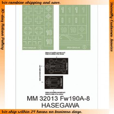 1/32 Focke-Wul Fw-190 A-8 Paint Mask for Hasegawa kit (Canopy Masks + Insignia Masks)
