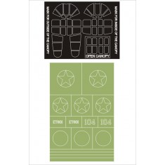 1/32 Curtiss P-40E Warhawk Paint Mask for Hasegawa kit (Canopy Masks + Insignia Masks)