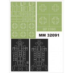 1/32 Messerschmitt Bf 110C Paint Mask for Dragon kit (Canopy Masks + Insignia Masks)