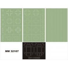 1/32 Messerschmitt Bf-109E-3 Paint Mask for Trumpeter kit (Canopy Masks + Insignia Masks)
