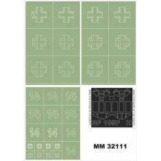 1/32 Messerschmitt Bf-109F-4 Paint Mask for Hasegawa kit (Canopy Masks + Insignia Masks)