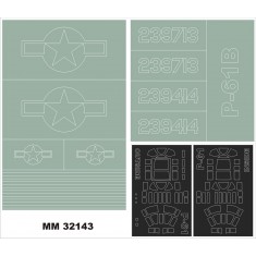 1/32 P-61 Black Widow Paint Mask for HobbyBoss 83309 kit (Canopy Masks + Insignia Masks)