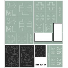 1/32 Junkers Ju88A-4 Paint Mask for Revell #03988 kit (Canopy Masks + Insignia Masks)