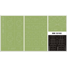 1/32 Curtiss P-40F Warhawk Paint Masks for Trumpeter Kit #3227 (Canopy + Insignia Masks)