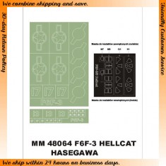 1/48 Grumman F6F-3 Hellcat Paint Mask for Hasegawa kit (Canopy Masks + Insignia Masks)