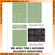 1/48 Grumman TBF-3 Avenger Paint Mask for Accurate Miniatures (Canopy Mask+Insignia Mask)
