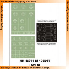 1/48 Messerschmitt Bf-109E-4/7 Paint Mask for Tamiya kit (Canopy Masks + Insignia Masks)