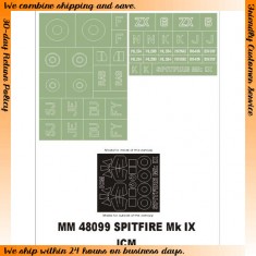 1/48 Supermarine Spitfire Mk.IX Paint Mask for ICM kit (Canopy Masks + Insignia Masks)