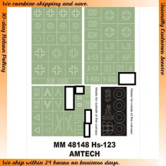 1/48 Henschel Hs 123 Paint Mask for AMTech kit (Canopy Masks + Insignia Masks)