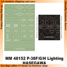 1/48 P-38F/G/H Lightning Paint Mask for Hasegawa kit (Canopy Masks + Insignia Masks)