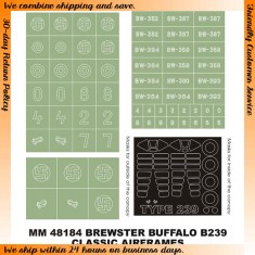 1/48 Buffalo B239 Paint Mask for Classic Airframes kit (Canopy Masks + Insignia Masks)