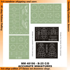 1/48 B-25C/D Mitchell Paint Mask for Accurate Miniatures kit (Canopy Masks+Insignia Masks)