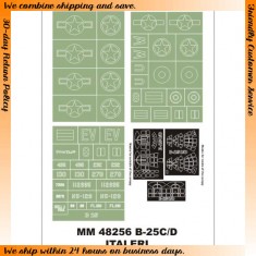 1/48 B-25C/D Mitchell Paint Mask for Italeri kit (Canopy Masks + Insignia Masks)