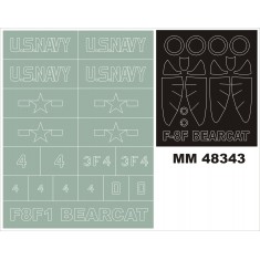1/48 F8F Bearcat Paint Mask for HobbyBoss kit (Canopy Masks + Insignia Masks)