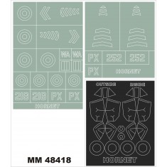 1/48 British De Havilland Hornet Paint Mask for Trumpeter #2893 (Insignia & Canopy Masks)