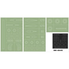 1/48 Gloster Gladiator Mk.I Paint Mask for Merit kit (Canopy Masks + Insignia Masks)