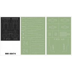 1/48 P-51D Mustang Paint Masks for Airfix kit #05131 (2 canopy & 2 insignia)