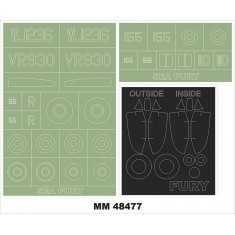 1/48 Sea Fury FB.11 Paint Masks for Airfix kit #06105 (2 canopy & 2 insignia)