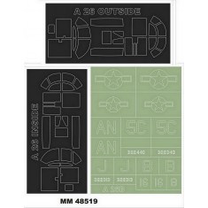 1/48 A-26B Invader Paint Mask for ICM kits (2 Canopy & 1 Insignia Masking)