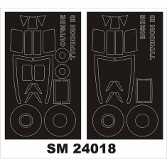 1/24 Hawker Typhoon Mk.Ib Car Door Paint Mask for Airfix kit (outside-inside)