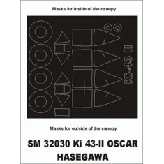 1/32 Ki-43II Oskar Paint Mask for Hasegawa kit (outside-inside)