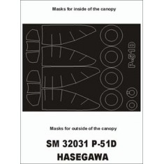 1/32 P-51D Mustang Paint Mask for Hasegawa kit (outside-inside)