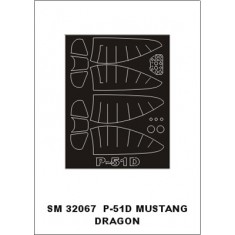 1/32 P-51D Mustang Paint Mask for Dragon kit (outside-inside)