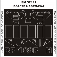1/32 Messerschmitt Bf-109F Paint Mask for Hasegawa kit (outside-inside)