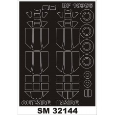 1/32 Messerschmitt Bf-109G-6 Paint Mask for Revell kit (outside-inside)