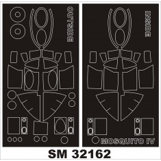 1/32 Mosquito Mk.IV Paint Mask for Hong Kong Models kit (outside-inside)