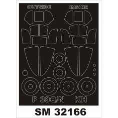 1/32 Bell P-39Q/N Airacobra Paint Mask for Kitty Hawk kit (outside-inside)