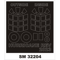 1/32 Hawker Hurricane Iib Canopy (outside, inside) & Wheels Paint Mask for Revell kits