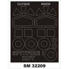 1/32 Spitfire I Canopy and Wheel Masks for Kotare kits (Outside-Inside)