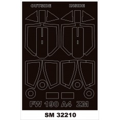 1/32 Fw 190A-4 Canopy Masks (outside and inside) for Zoukei-Mura kits