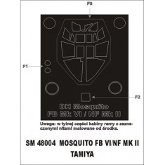 1/48 Mosquito FB.VI/NF Mk.II Paint Mask for Tamiya kit (outside)