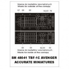 1/48 TBF-1C Avenger Paint Mask for Accurate Miniatures kit (outside-inside)
