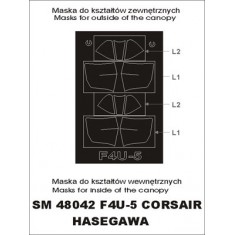 1/48 F4U-5 Corsair Paint Mask for Hasegawa kit (outside-inside)