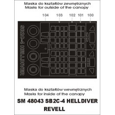 1/48 SB2C-4 Helldiver Paint Mask for Revell kit (outside-inside)