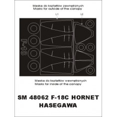 1/48 F-18 Hornet Paint Mask for Hasegawa kit (outside-inside)