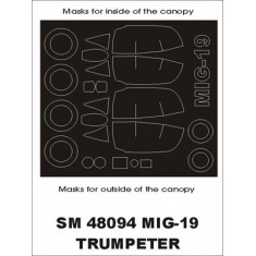 1/48 Mig-19 Paint Mask for Trumpeter kit (outside-inside)