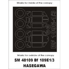 1/48 Messerschmitt Bf-109E-3 Paint Mask for Hasegawa kit (outside-inside)