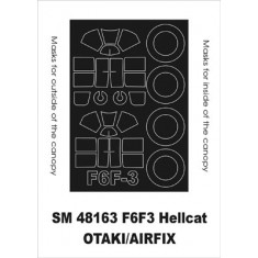 1/48 F6F3 Hellcat Paint Mask for Otaki/Airfix kit (outside-inside)