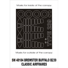 1/48 Buffalo B239 Paint Mask for Classic Airframes kit (outside-inside)
