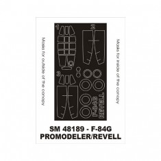 1/48 F-84G Paint Mask for Promodeler/Revell kit (outside-inside)