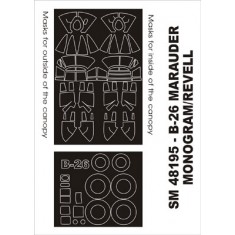 1/48 B-26B/G Marauder Paint Mask for Revell kit (outside-inside)